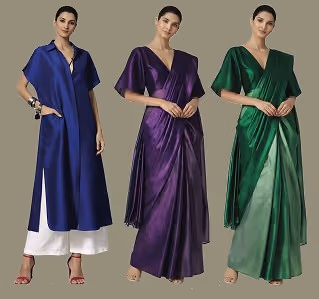 Jewel tone satin uniform collection
