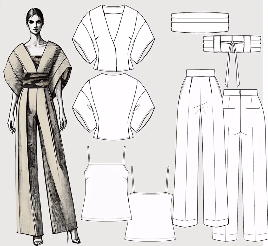 Elevated uniform design technical drawing